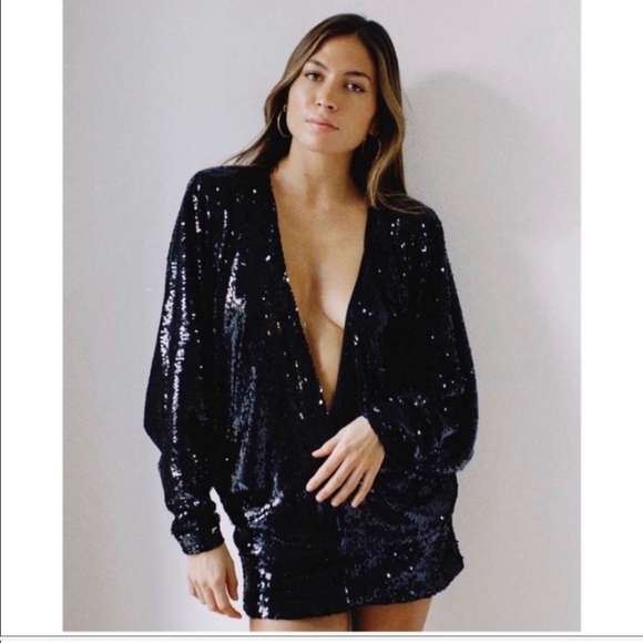 Zara Multi Position Black Sequin Dress NWT - Picture 9 of 11